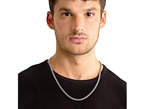 Invicta Jewelry Men's Stainless Steel Curb Chain Necklace (6mm