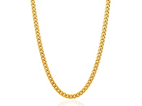 Invicta Jewelry Men's Yellow Plated Steel Curb Chain Necklace (6mm) - 24"