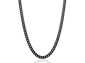 Picture of Invicta Jewelry Men's Black Plated Steel Curb Chain Necklace (6mm) - 24"