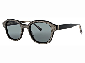 Elton John GLITTER 4 Square Black Glitter Frame / Smoke Lenses Sunglasses