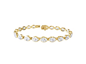 White Lab-Grown Diamond E-F VVS-VS 18k Yellow Gold Over Sterling Silver Tennis Bracelet 11.00ctw