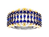Cobalt Blue Spinel Rhodium & 24K Yellow Gold Over Palladium Sterling Silver Ring 1.25ctw