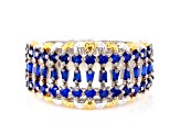 Cobalt Blue Spinel Rhodium & 24K Yellow Gold Over Palladium Sterling Silver Ring 1.25ctw
