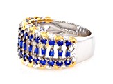 Cobalt Blue Spinel Rhodium & 24K Yellow Gold Over Palladium Sterling Silver Ring 1.25ctw