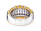 Cobalt Blue Spinel Rhodium & 24K Yellow Gold Over Palladium Sterling Silver Ring 1.25ctw