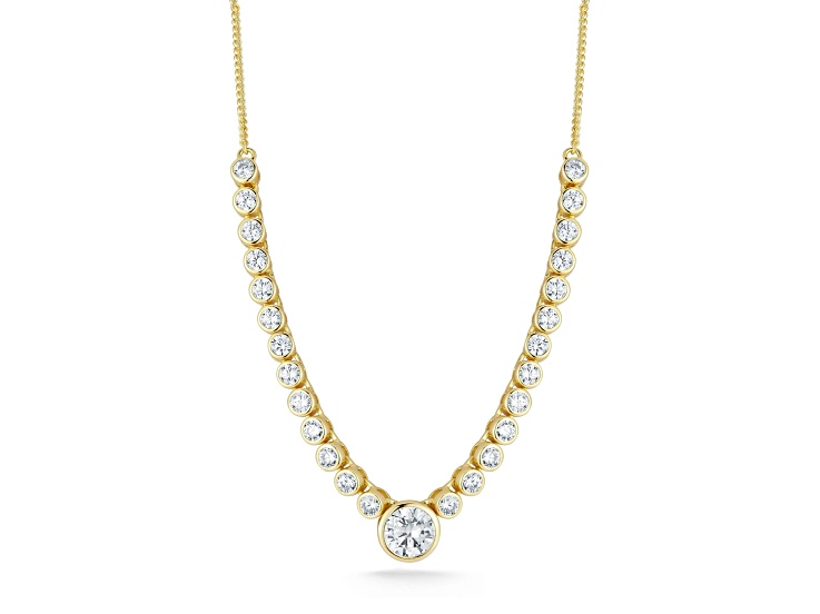 Rachel Zoe 14K Yellow Gold Over Sterling Silver Round Center Cubic