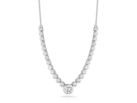 Rachel Zoe Rhodium Over Sterling Silver Round Center Cubic
