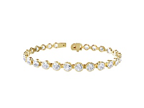14k Yellow Gold 10.34ctw Round Lab Grown Diamond Tennis Bracelet 7" VVS-VS, E-F