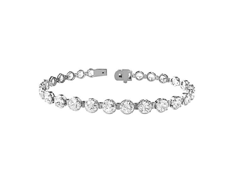 14k White Gold 10.34ctw Round Lab Grown Diamond Tennis Bracelet 7" VVS-VS, E-F