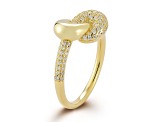 Sterling Statements 14K Yellow Gold Over Sterling Silver Cubic Zirconia Half Pave Knot Ring