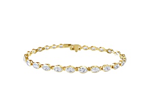 White Lab-Grown Diamond E-F VVS-VS 18k Yellow Gold Over Sterling Silver Tennis Bracelet 4.80ctw