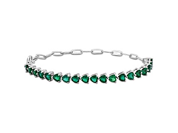 Picture of Created Emerald Sterling Silver Bracelet 4.75ctw