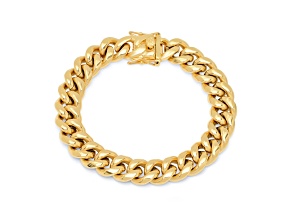 Men's 18K Yellow Gold Over Stainless Steel Miami Cuban Link Bracelet