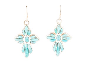 Barse Jewelry Blue Composite Turquoise Cross Sterling Silver Dangle Earrings