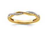 14K Yellow Gold Stackable Expressions Diamond Twist Ring 0.084ctw