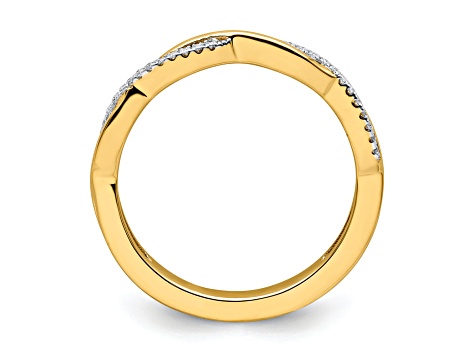 14K Yellow Gold Stackable Expressions Diamond Twist Ring 0.084ctw