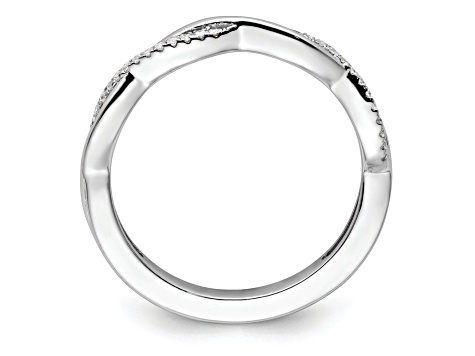 14K White Gold Stackable Expressions Diamond Twist Ring 0.084ctw