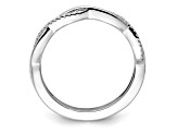 14K White Gold Stackable Expressions Diamond Twist Ring 0.084ctw