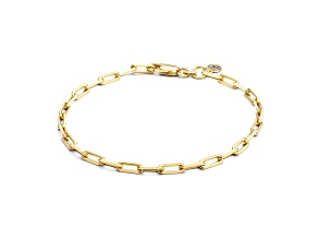 14K Yellow Gold Over Sterling Silver Mini Paper Clip chain Bracelet