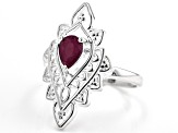 Red Ruby "July Birthstone" Sterling Silver Ring 0.88ct