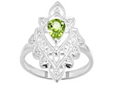 Green Peridot "August Birthstone" Sterling Silver Ring 0.63ct