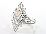 Multi-Color Opal "October Birthstone" Sterling Silver Ring 0.45ct