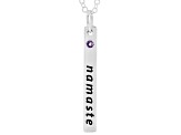 Round Amethyst Silver Namaste Pendant With Chain 0.13ct
