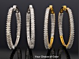 White Diamond 18K Gold Over Sterling Silver Earrings 1.00ctw