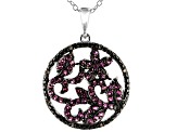 Magenta Rhodolite Rhodium Over Sterling Silver Pendant with Chain .69ctw