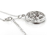 Magenta Rhodolite Rhodium Over Sterling Silver Pendant with Chain .69ctw