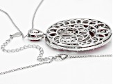 Red Lab Created Ruby Rhodium Over Silver Pendant with Chain 8.59ctw