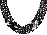 Black Spinel Rhodium Over Silver Necklace Approx. 250.00ctw