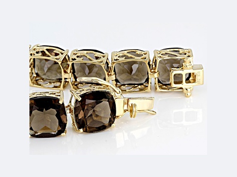 Newest 10k Gold Diamonds & Smokey Quartz Stones bracelet