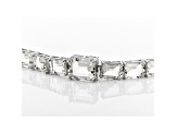 White Rock Crystal Quartz Rhodium Over Sterling Silver Bracelet 34.03ctw