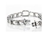 White Rock Crystal Quartz Rhodium Over Sterling Silver Bracelet 34.03ctw