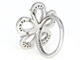 White Crystal Quartz Rhodium Over Sterling Silver Ring 5.90ctw