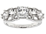 White Crystal Quartz Rhodium Over Sterling Silver Ring 1.65ctw