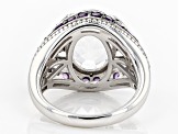 White Crystal Quartz Rhodium Over Sterling Silver Ring 6.00ctw