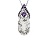 White Crystal Quartz Rhodium Over Sterling Silver Pendant with Chain 5.40ctw
