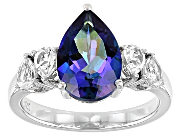 Picture of Blue Petalite Rhodium Over Sterling Silver Ring 2.72ctw