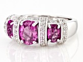 Lab Created Sapphire Rhodium Over Sterling Silver Ring. 2.39ctw