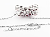 Red Ruby Rhodium Over Silver Pendant With Chain 8.44ctw