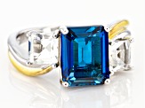 London Blue Topaz Rhodium Over Sterling Silver Ring 4.91ctw