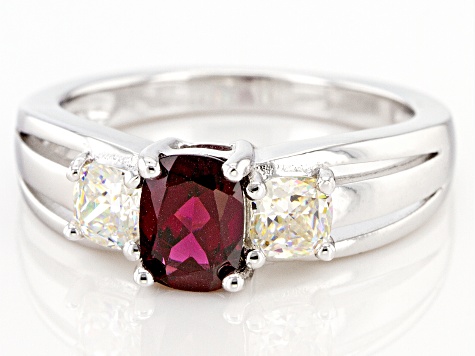 Raspberry Rhodolite Rhodium Over Silver Ring 1.75ctw