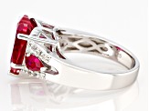 Red Lab Created Ruby Rhodium Over Silver Ring 7.30ctw