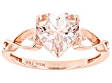 Peach Morganite 10K Rose Gold Ring 1.41ctw