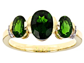 Green Chrome Diopside 10K Yellow Gold Ring 1.97ctw