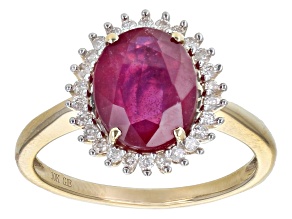 Red Mahaleo(R) Ruby 10k Yellow Gold Ring 3.15ctw