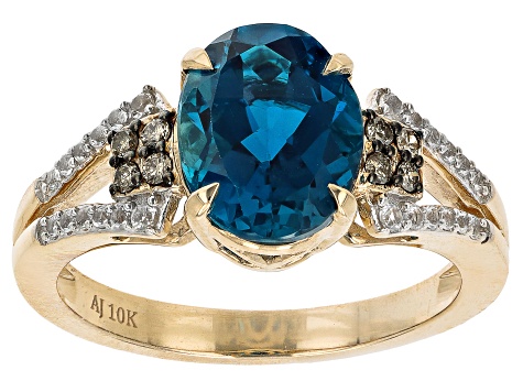 14k Yellow Gold Sapphire and Diamond Flower Ring - Art FX fine jewelry