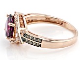Purple Rhodolite Garnet 10k Rose Gold Ring 1.45ctw